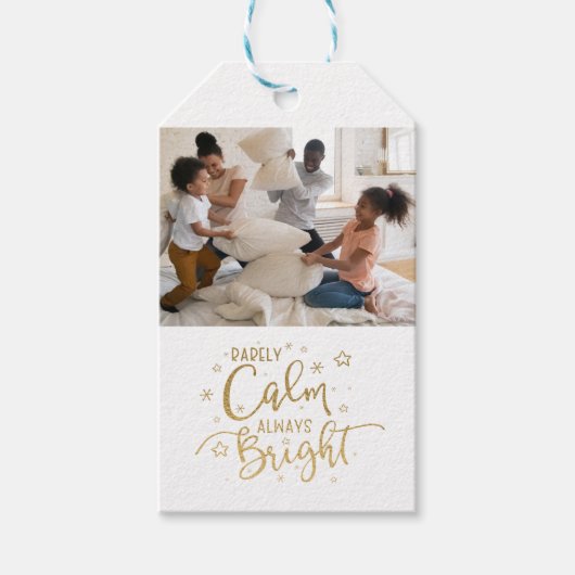 おもしろい休日の写真はめったに落ち着かない ギフトタグ (正面)