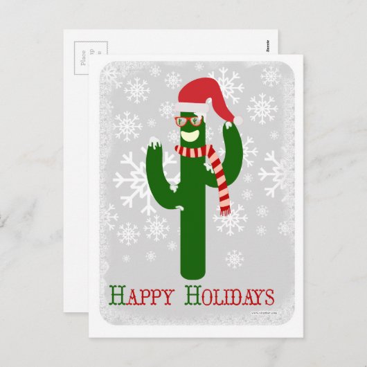 おもしろい休日サボテン シーズンポストカード (正面/裏面)