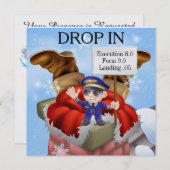 おもしろい休日 – クリスマスドロップイン招待状 招待状 (正面/裏面)