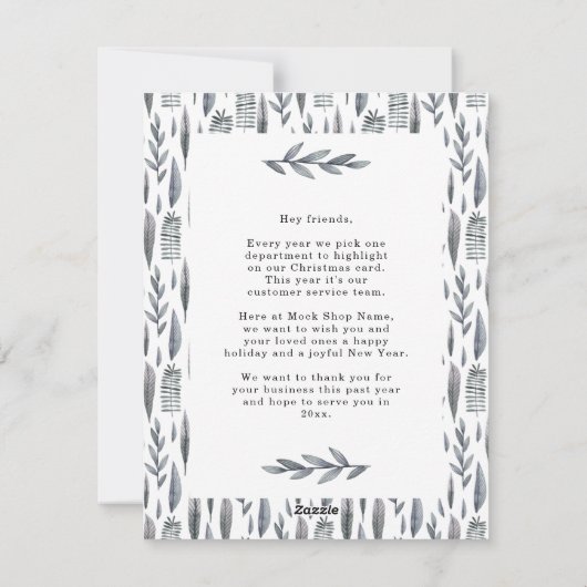 おもしろい会社写真メリー明るいクリスマス シーズンカード (裏面)