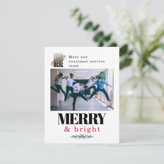 おもしろい会社写真メリー明るいクリスマス シーズンカード (スタンド正面)