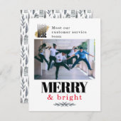 おもしろい会社写真メリー明るいクリスマス シーズンカード (正面/裏面)