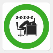 おもしろい会社員は机で寝ている スクエアシール (正面)