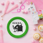 おもしろい会社員は机で寝ている ペーパープレート (パーティー)