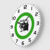 おもしろい会社員は机で寝ている ラージ壁時計 (傾斜)
