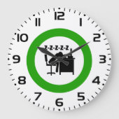 おもしろい会社員は机で寝ている ラージ壁時計 (正面)