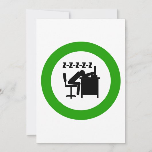 おもしろい会社員は机で寝ている 招待状 (正面)