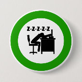 おもしろい会社員は机で寝ている 缶バッジ (正面)