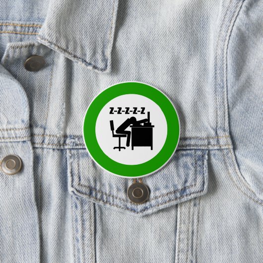 おもしろい会社員は机で寝ている 缶バッジ (インサイチュ)