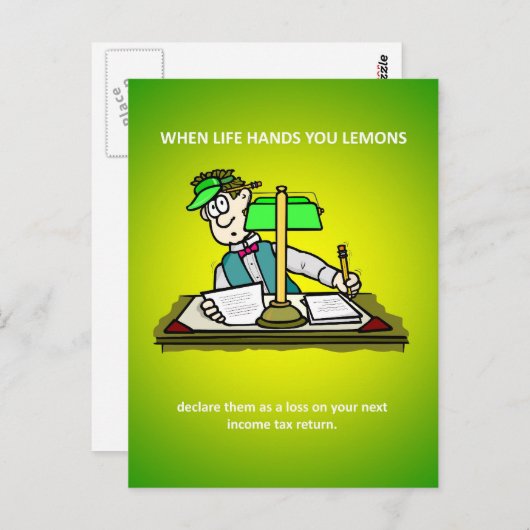 おもしろい会計所得税アドバイス ポストカード (正面/裏面)