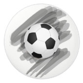 おもしろい伝統的白黒サッカーボールスクイグル セラミックノブ (正面)