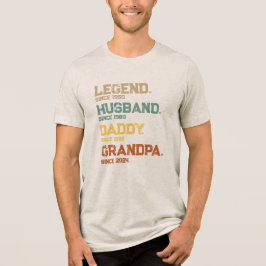 おもしろい伝説の夫・パパ・おじいちゃんのカスタムギフト トライブレンドTシャツ