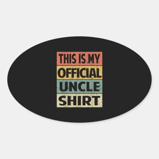 おもしろい伯父シャツこれは私の正式な叔父である 楕円形シール (正面)