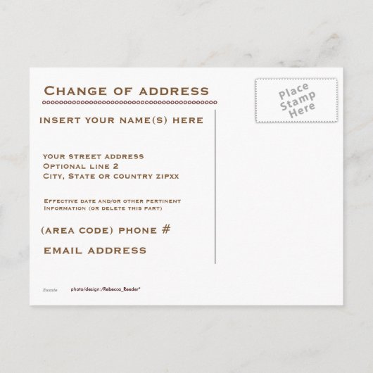 おもしろい住所の変更の通知 案内ポストカード (裏面)