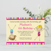 おもしろい体操子供の誕生日パーティの招待状 招待状 (スタンド正面)