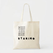 「おもしろい何で見てるんだ」引用文トートバッグ トートバッグ (正面)