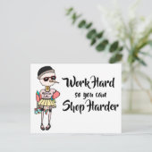 おもしろい作業懸命感動的で懸命を購入 ポストカード (スタンド正面)