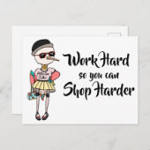 おもしろい作業懸命感動的で懸命を購入 ポストカード (正面/裏面)