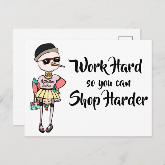 おもしろい作業懸命感動的で懸命を購入 ポストカード (正面/裏面)