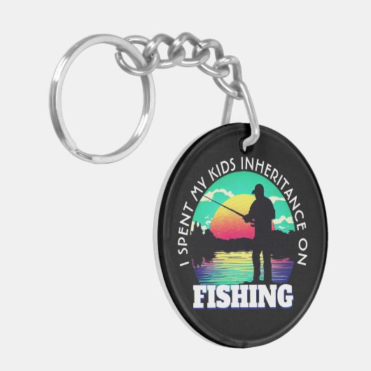 おもしろい使用済継承魚釣り キーホルダー (正面左)