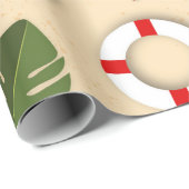 おもしろい例夏ビーチ誕生日パーティーキッズ ラッピングペーパー (ロールコーナー)