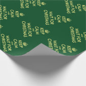 おもしろい保は静かにクリスマスを待ユーモアのあるつ ラッピングペーパー (角)