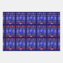 おもしろい保アメリカトランプ無料ホリデー ラッピングペーパーシート