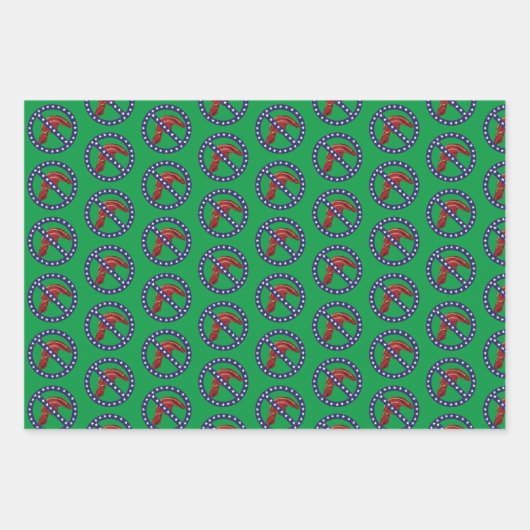 おもしろい保アメリカトランプ無料ホリデー ラッピングペーパーシート (正面3)