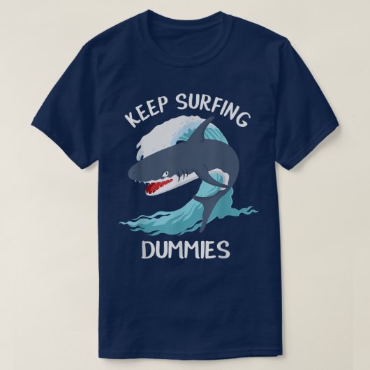 おもしろい保サーフィンDUMMIESサメ Tシャツ (デザイン正面)