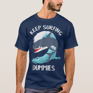 おもしろい保サーフィンDUMMIESサメ Tシャツ