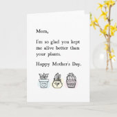 おもしろい保母の日に生きてる カード (黄色い花)