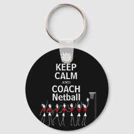 おもしろい保Calm and Coach Netballデザイン キーホルダー
