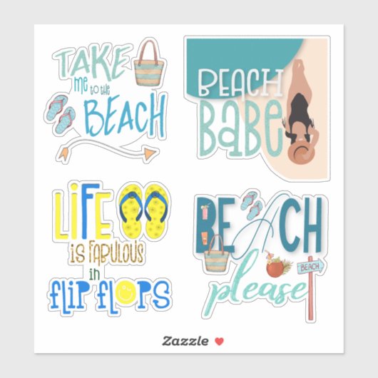 おもしろい個別ビーチ引用文予測できなタイポグラフィ シール (シート)