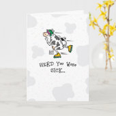 おもしろい健康な挨拶を得て下さい カード (黄色い花)