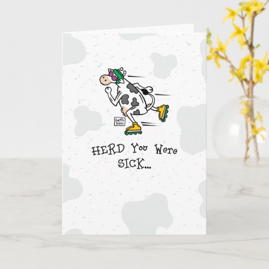 おもしろい健康な挨拶を得て下さい カード (黄色い花)