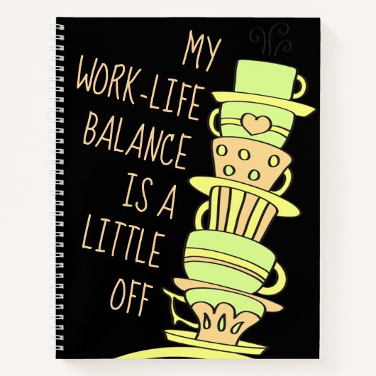 おもしろい傾斜スタックオブパステルコーヒーカップレシピ ノートブック (正面)