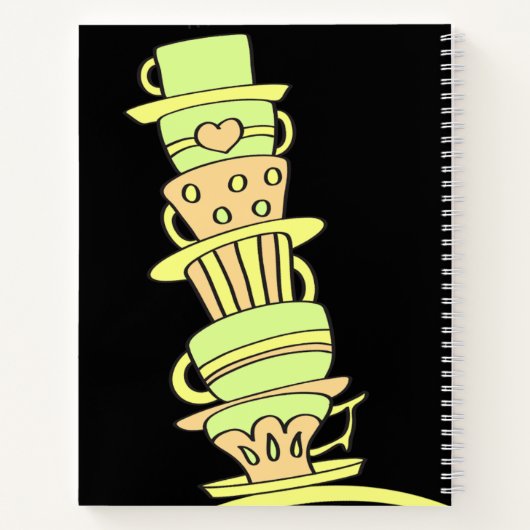 おもしろい傾斜スタックオブパステルコーヒーカップレシピ ノートブック (裏面)