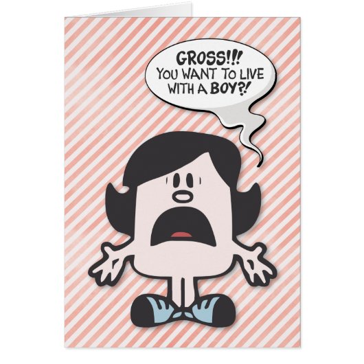 "おもしろい儲けて下さい! 男の子!" 婚約カード (正面)