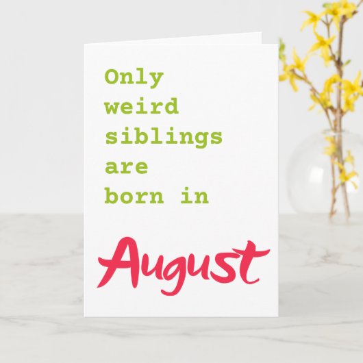 おもしろい兄妹威厳がある誕生日カード カード (黄色い花)