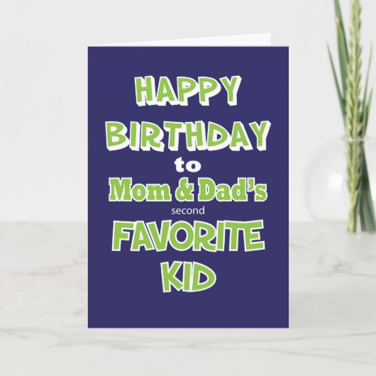 おもしろい兄弟姉妹誕生日グリーティングカード カード (正面)