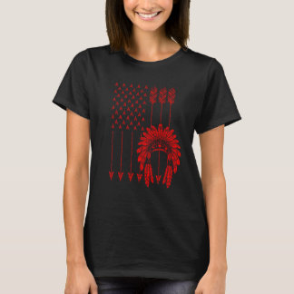 おもしろい先住民アメリカ国旗のギフトカッコいいUSA部族パット Tシャツ