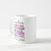 おもしろい先生の上の緩やかなピンクの紫色の鉛筆 コーヒーマグカップ (正面左)