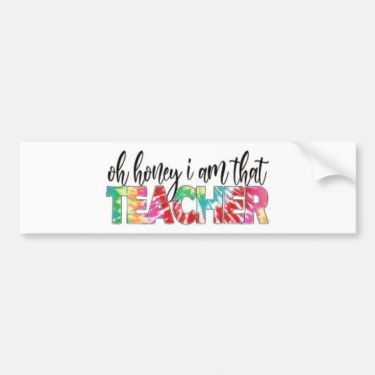 おもしろい先生アイアムザ先生 バンパーステッカー (正面)