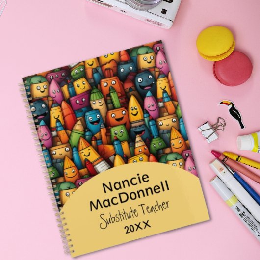 おもしろい先生カラフル教育漫画ペンのパターン プランナー手帳