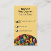 おもしろい先生カラフル教育漫画ペンのパターン 名刺 (裏面)