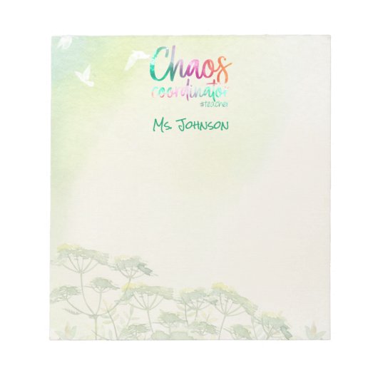 おもしろい先生ギフト混沌調整パーソナライズされた者 ノートパッド (正面)