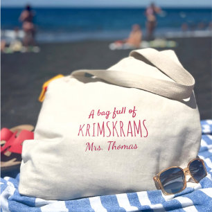 おもしろい先生ギフト – Krimskramsパーソナライズされた ラージトートバッグ