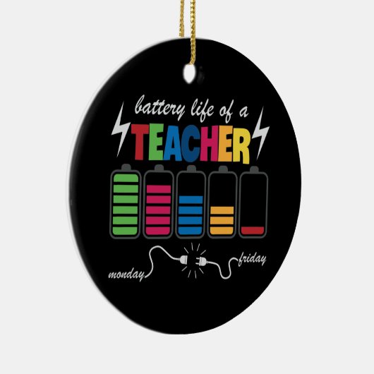 おもしろい先生バッテリ寿命の追加気持ち セラミックオーナメント (右)