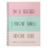 おもしろい先生パーソナライズされたスパイラルフォトノート ノートブック (正面)