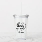 おもしろい先生パーソナライズされた アクリルタンブラー (正面)